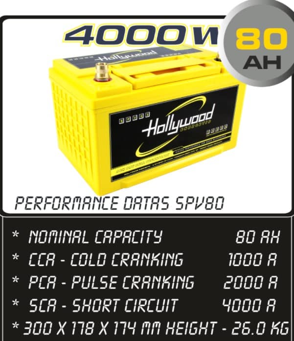 80AH AGM Aku 12V Hollywood | autosound.ee